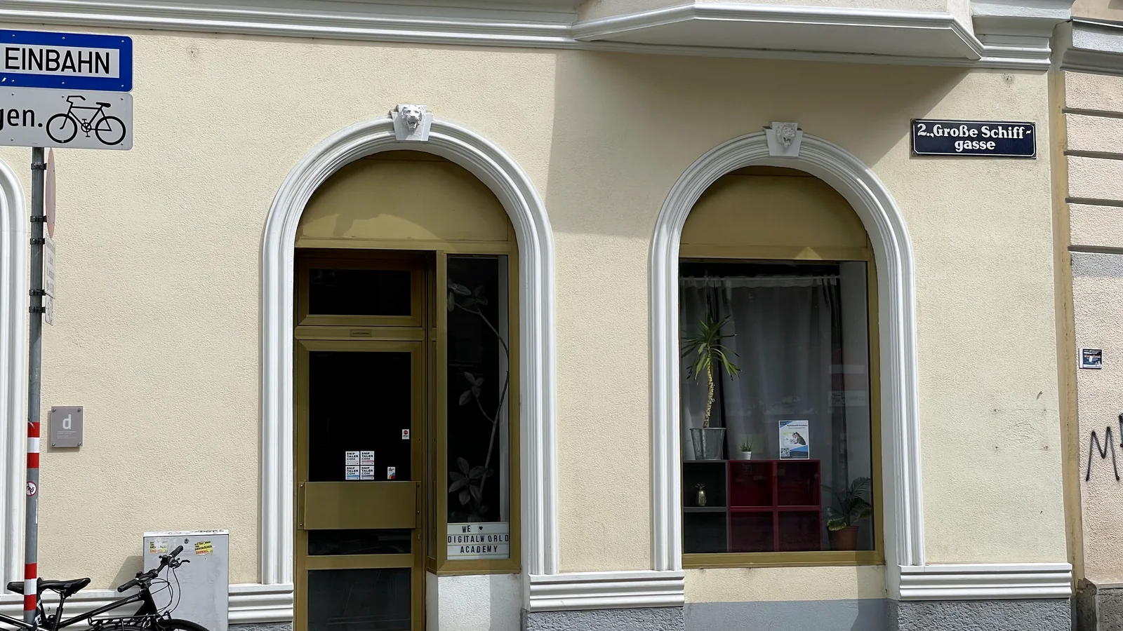 Das Haus der digitalworld Academy in der Großen Schiffgasse 18 in Wien-Leopoldstadt